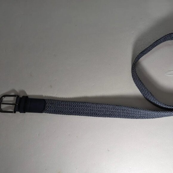 NEW- Mens Flag Ltd. Braided Weaver Belt Navy & White - Picture 1 of 4